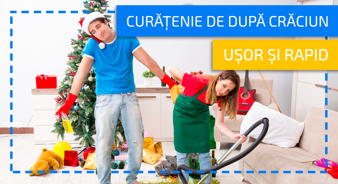 Familia face curățenie după Crăciun